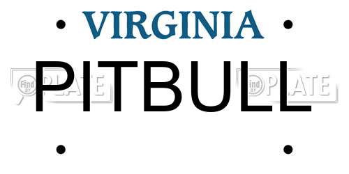 PITBULL Virginia License Plate