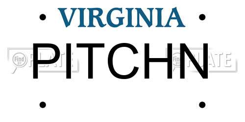 PITCHN Virginia License Plate