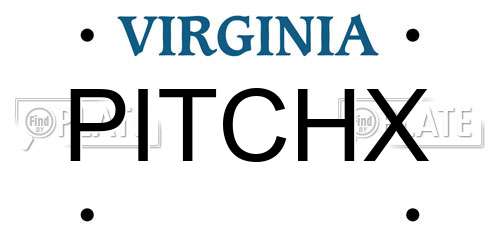 PITCHX Virginia License Plate
