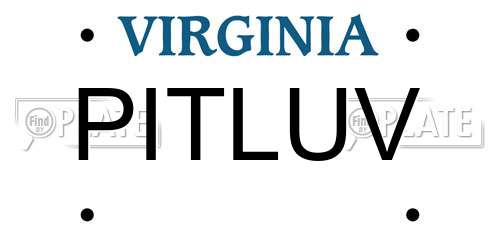 PITLUV Virginia License Plate