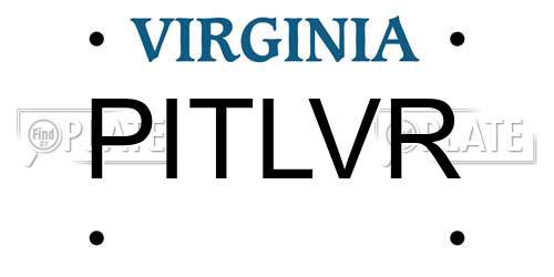 PITLVR Virginia License Plate
