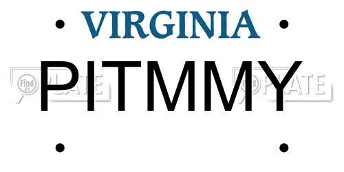 PITMMY Virginia License Plate