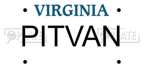 PITVAN Virginia License Plate