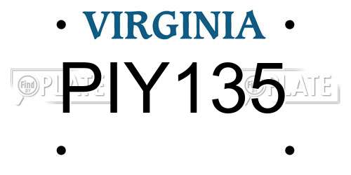 PIY135 Virginia License Plate