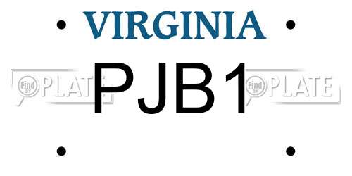 PJB1 Virginia License Plate