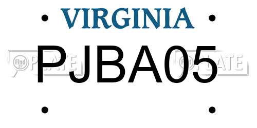 PJBA05 Virginia License Plate