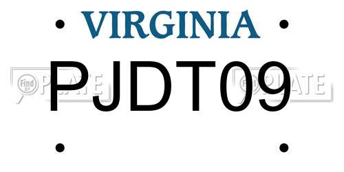 PJDT09 Virginia License Plate