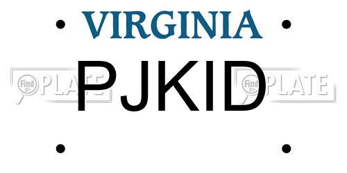 PJKID Virginia License Plate
