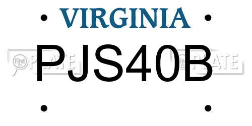 PJS40B Virginia License Plate