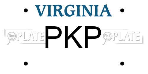PKP Virginia License Plate