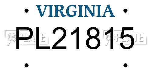 PL21815 Virginia License Plate