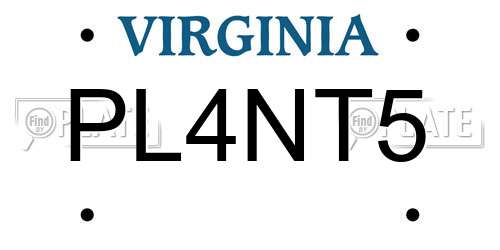 PL4NT5 Virginia License Plate