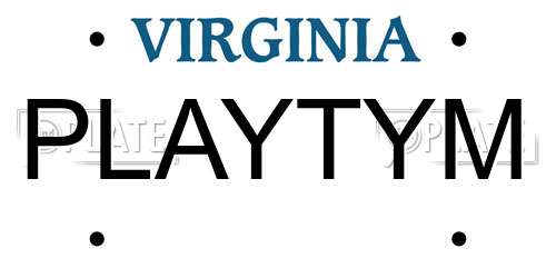 PLAYTYM Virginia License Plate