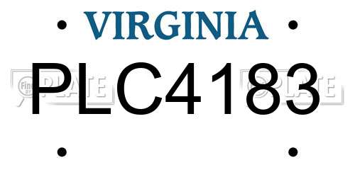 PLC4183 Virginia License Plate