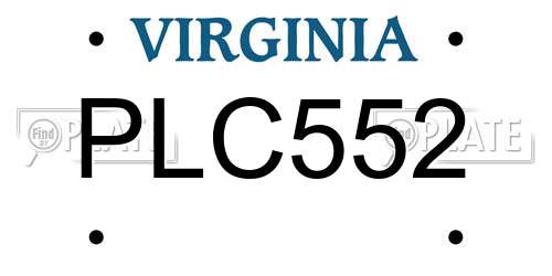 PLC552 Virginia License Plate