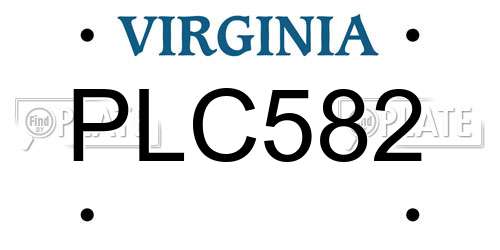 PLC582 Virginia License Plate