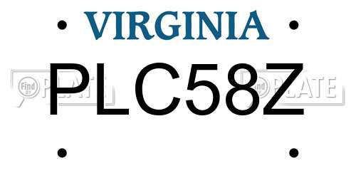 PLC58Z Virginia License Plate