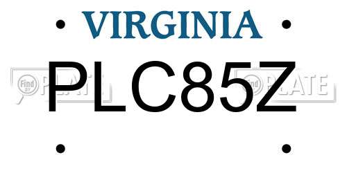 PLC85Z Virginia License Plate
