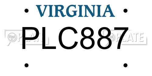 PLC887 Virginia License Plate