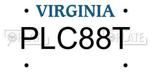 PLC88T Virginia License Plate