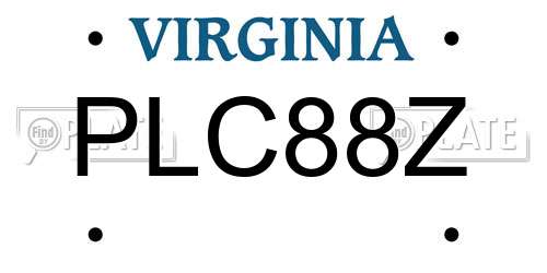 PLC88Z Virginia License Plate