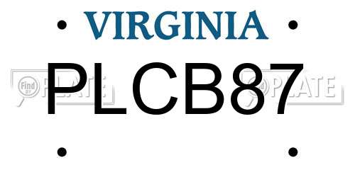PLCB87 Virginia License Plate