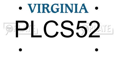 PLCS52 Virginia License Plate
