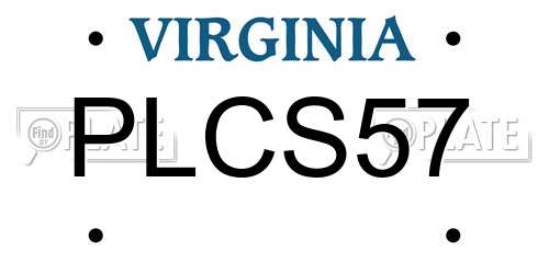 PLCS57 Virginia License Plate
