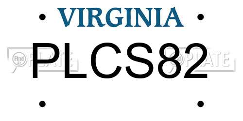 PLCS82 Virginia License Plate