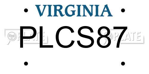 PLCS87 Virginia License Plate