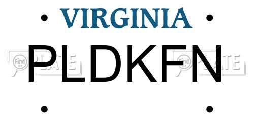 PLDKFN Virginia License Plate