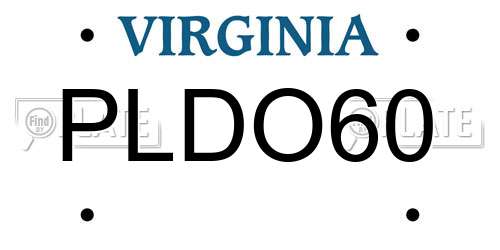 PLDO60 Virginia License Plate
