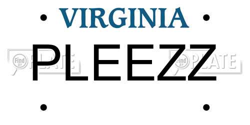 PLEEZZ Virginia License Plate