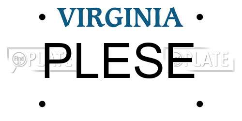 PLESE Virginia License Plate