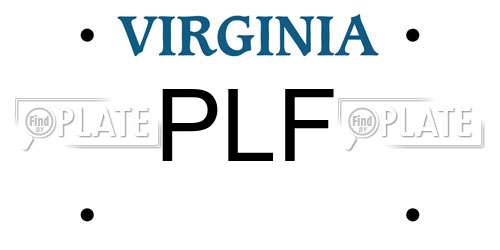 PLF Virginia License Plate