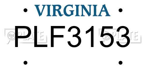 PLF3153 Virginia License Plate