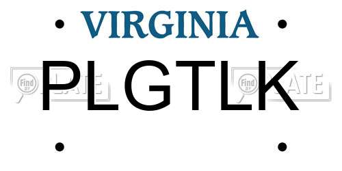 PLGTLK Virginia License Plate