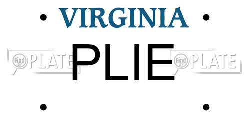 PLIE Virginia License Plate