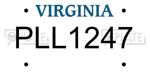 PLL1247 Virginia License Plate