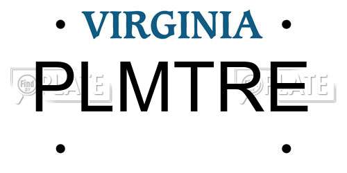 PLMTRE Virginia License Plate