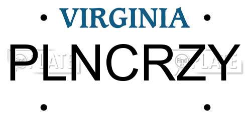 PLNCRZY Virginia License Plate