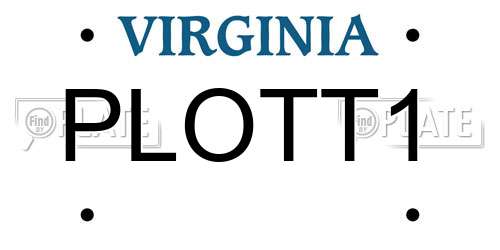 PLOTT1 Virginia License Plate