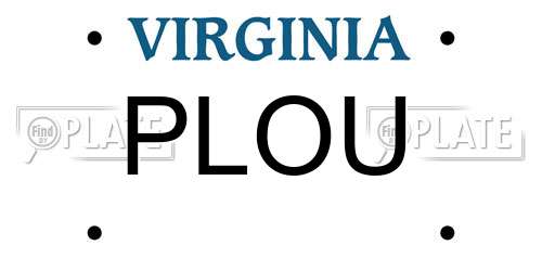 PLOU Virginia License Plate