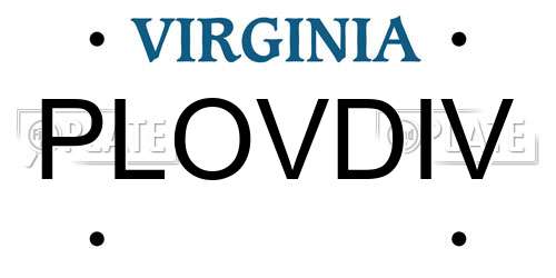 PLOVDIV Virginia License Plate