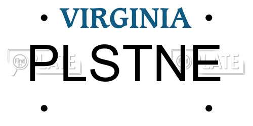 PLSTNE Virginia License Plate