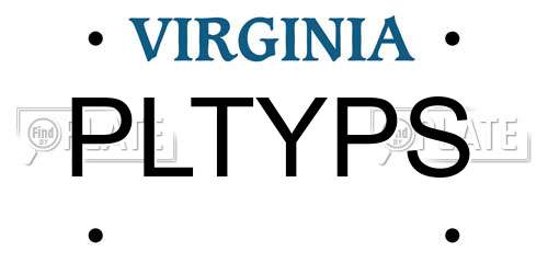 PLTYPS Virginia License Plate
