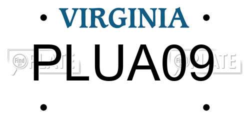PLUA09 Virginia License Plate