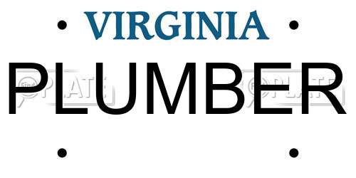 PLUMBER Virginia License Plate