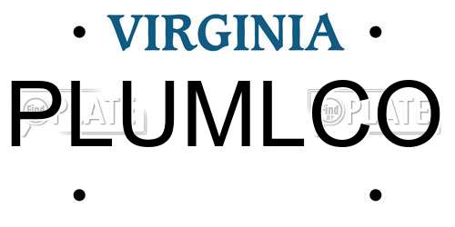 PLUMLCO Virginia License Plate