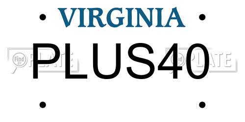 PLUS40 Virginia License Plate
